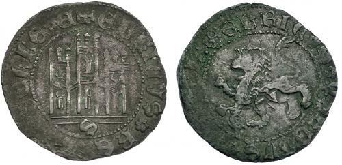 626 - REINOS DE CASTILLA Y LEÓN. ENRIQUE IV. Maravedí. Sevilla. S tumbada. A/ + ENRICVS REX -- TELLE E. R/ + ENRICVS QVARTVS D--A. VE 3,51 g. 25,3 mm. III-no. BMM-no. Roma-no. ¿Inédita? MBC/MBC-.