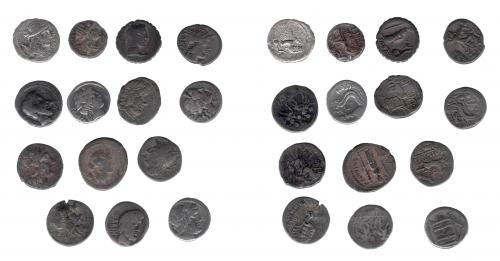 101 - REPÚBLICA ROMANA. Lote de 14 denarios. De BC+ a MBC-.