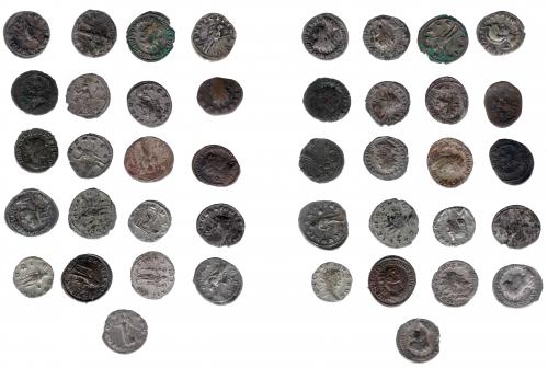 140 - IMPERIO ROMANO. Lote de 21 antoninianos. De RC a MBC+.