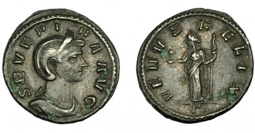 210 - IMPERIO ROMANO. SEVERINA. Denario. Roma (270-275). R/ Venus a izq., con ¿Cupido? mano, y cetro; VENVS FELIX. RIC-6. MBC-.