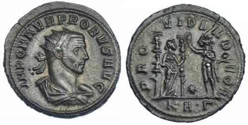 217 - IMPERIO ROMANO. PROBO. Antoniniano. Serdica (276-282). R/ Providentia con dos signa a der., enfrente Sol; PROVIDEN DEOR. VE 4,5 g. 24,09 mm. RIC-845. MBC.