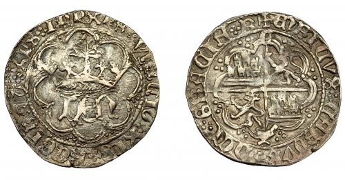 252 - REINOS DE CASTILLA Y LEÓN. ENRIQUE IV. Real. Cuenca. C y cuenco. AR 3,17 g. 25,7 mm. III- 710.3. BMM-904.3. MBC-.