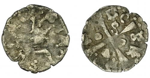 256 - CORONA DE ARAGÓN. ALFONSO EL MAGNÁNIMO (1416-1458). Dinero. Cerdeña. AR 0,76 g. 16,3 mm. IV-878 vte. BC/BC+.