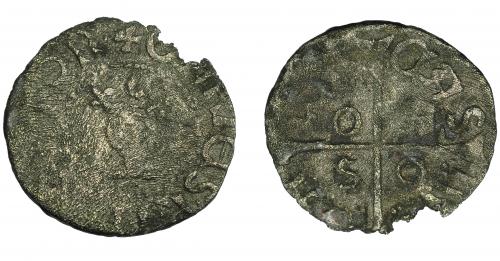 260 - CARLOS I. Calleres. Cerdeña. A/ + CARLES I.IPERATOR. Cabeza a izq. R/ + CASTRI CALLAR. VE 0,73 g. 14,7 mm. CRU-4188. BC.