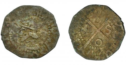 261 - CARLOS I. Calleres. Cerdeña. A/ + CAROLVS D G IMPER. Corona cubierta. VE 0,73 g. 15,3 mm. CRU-4188a. BC-/BC.