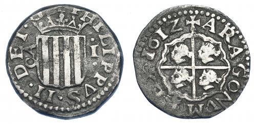 266 - FELIPE III. Real. 1612. Zaragoza. AC-577. Leves oxidaciones. MBC/MBC-.