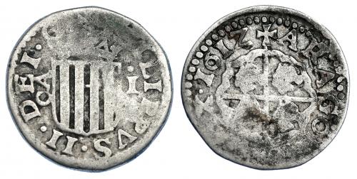 267   -  FELIPE III. Real. 1612. Zaragoza. AC-577. BC+/BC.