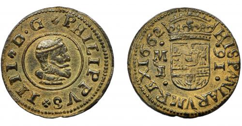 273 - FELIPE IV. 16 maravedís. 1662. Madrid. I/S. AC-472. MBC-. Escasa.