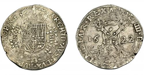 275 - FELIPE IV. Patagón. 1622. Turnai. DEL-300. DAV-4470. MBC-.