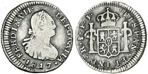 283 - FERNANDO VII. 1/2 real. 1817. Santiago. FJ. VI-412. MBC-. Escasa.