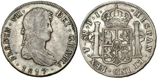 285   -  FERNANDO VII. 8 reales. 1817. Potosí. PJ. VI-1138. MBC-.