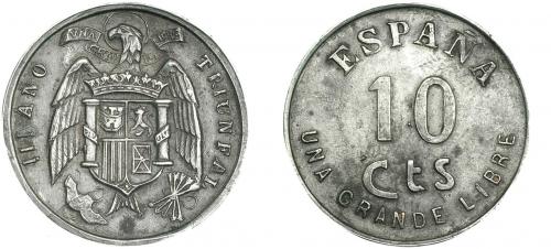 310   -  FRANCISCO FRANCO. 10 céntimos. III Año Triunfal. EBC-.