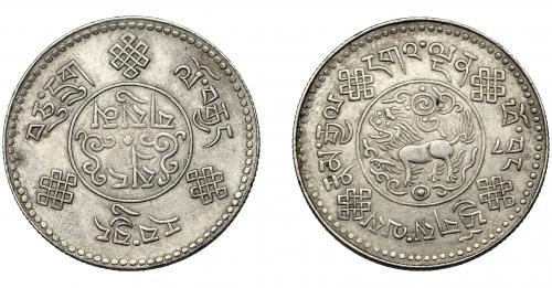 339 - MONEDAS EXTRANJERAS. CHINA/TIBET. 3 srang. 1933. Y-25. MBC.