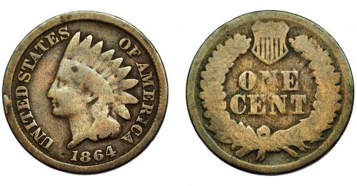 354   -  MONEDAS EXTRANJERAS. ESTADOS UNIDOS. Centavo. 1864. KM-87. BC-.