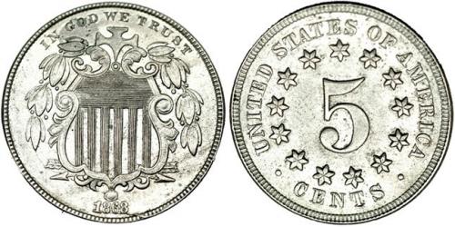 356 - MONEDAS EXTRANJERAS. ESTADOS UNIDOS. 5 centavos. 1868. EBC-.