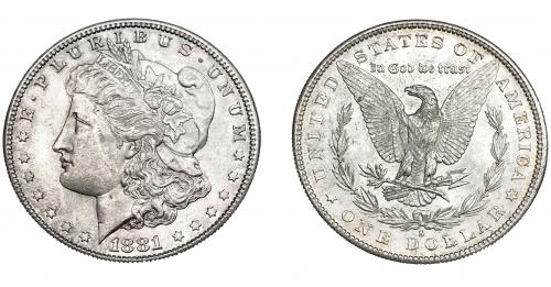 362 - MONEDAS EXTRANJERAS. ESTADOS UNIDOS. Dólar 1881. Mínima marca en la cara. B.O. SC.