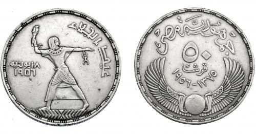364 - MONEDAS EXTRANJERAS. EGIPTO. 50 Piastras. 1907. KM-386. MBC.