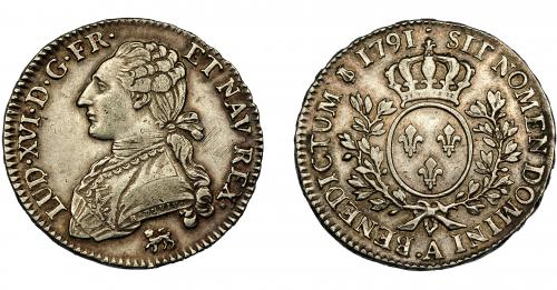 367 - MONEDAS EXTRANJERAS. FRANCIA. Luis XVI. 1/ ecu. 1791. París. KM-562.1. MBc.