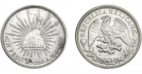 381 - MONEDAS EXTRANJERAS. MÉXICO. Peso. 1898. AM Ciudad de México. KM-409. EBC.