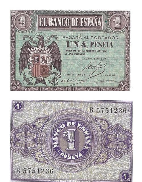 409   -  BILLETES ESPAÑOLES. BANCO DE ESPAÑA. 1 Peseta. 2-1938. Serie B. ED-28a. S.C.