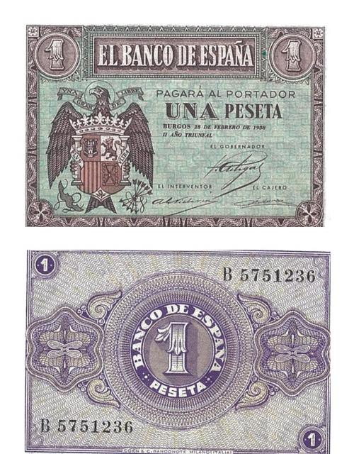 409 - BILLETES ESPAÑOLES. BANCO DE ESPAÑA. 1 Peseta. 2-1938. Serie B. ED-28a. S.C.