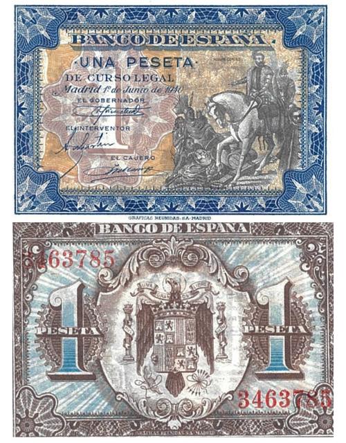 410   -  BILLETES ESPAÑOLES. BANCO DE ESPAÑA. 1 Peseta. 6-1940. Sin serie. ED-42. S.C.