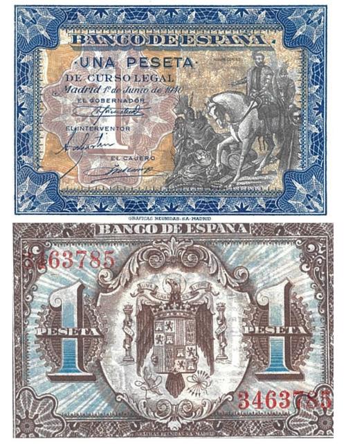 410 - BILLETES ESPAÑOLES. BANCO DE ESPAÑA. 1 Peseta. 6-1940. Sin serie. ED-42. S.C.