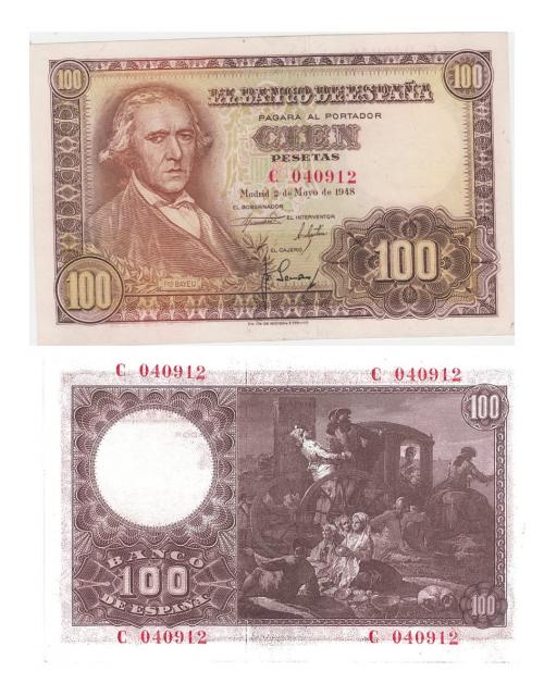 426 - BILLETES ESPAÑOLES. BANCO DE ESPAÑA. 100 Pesetas. 5-1948. Serie C. ED- D57a. SC.
