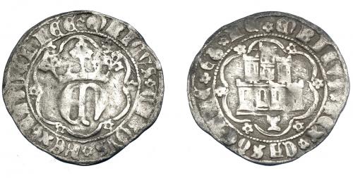 3194 - REINOS DE CASTILLA Y LEÓN. ENRIQUE IV. 1/2 real. Cuenca. AR 1,64 g. 21,5 mm. III-697. BMM-923. BC+.