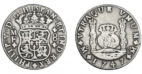 3234 - FELIPE V. 8 reales. 1747. México. MF. VI-1156. MBC-.