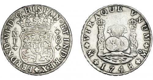 3237   -  FERNANDO VI. 8 reales. 1748. México. MF. VI-356. MBC-.