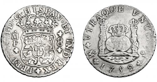 3240   -  FERNANDO VI. 8 reales. 1752. México MF. VI-360. Vanos. MBC/MBC-. 