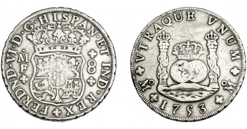 3241   -  FERNANDO VI. 8 reales. 1753. México. MF. VI-361. Vano en anv. MBC/MBC-. 