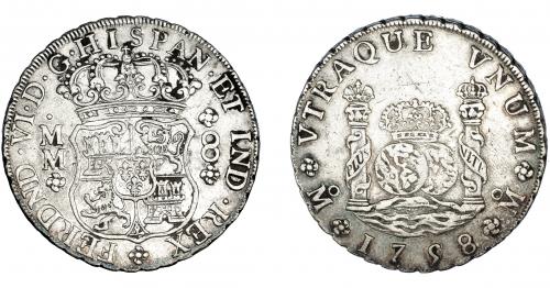 3243   -  FERNANDO VI. 8 reales. 1758. México. MM. VI-369. MBC. 
