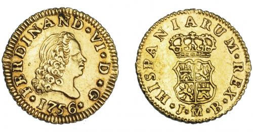 3246   -  FERNANDO VI. 1/2 escudo. 1756. Madrid. JB. VI-415. Estuvo engarzada. EBC-. 
