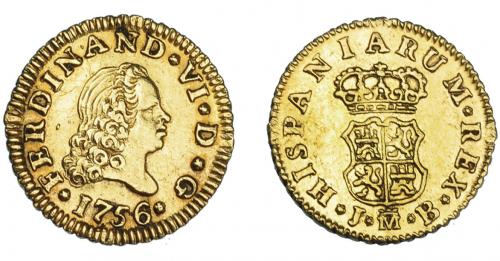 3246 - FERNANDO VI. 1/2 escudo. 1756. Madrid. JB. VI-415. Estuvo engarzada. EBC-.