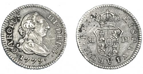 3247 - CARLOS III. 1/2 real. 1779. Madrid. PJ. VI-147. Leves oxidaciones. MBC.