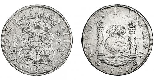 3254   -  CARLOS III. 8 reales. 1769. México. MF. VI-927. Golpecitos en canto. MBC/MBC-.