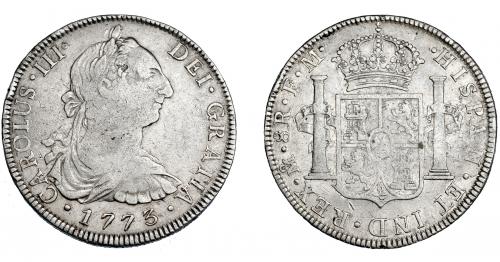 3259 - CARLOS III. 8 reales. 1773. México. FM. VI-934. Golpe en el canto. MBC-/BC+.