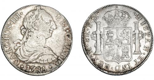3267 - CARLOS III. 8 reales. 1785. México. FM. VI-950. Punzón en anv. MBC-.