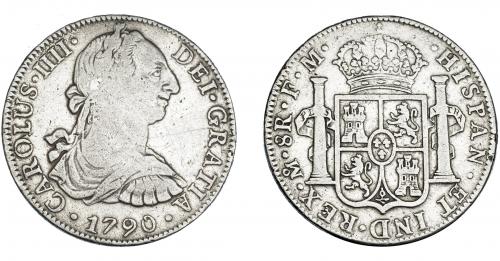3279   -  CARLOS IV. 8 reales. 1790. México. FM. Numeral IV. VI-786. Pequeñas marcas. MBC-. 