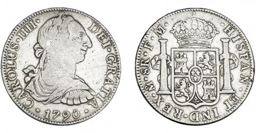 3279 - CARLOS IV. 8 reales. 1790. México. FM. Numeral IV. VI-786. Pequeñas marcas. MBC-.