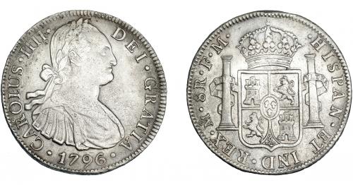 3284 - CARLOS IV. 8 reales. 1796. México. FM. VI-792. Oxidaciones limpiadas. MBC.