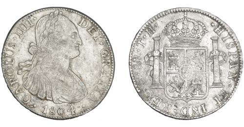 3291 - CARLOS IV. 8 reales. 1804. México. TH. VI-802. Leve plata agria. MBC-/MBC.