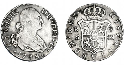 3296 - CARLOS IV. 8 reales. 1798. Sevilla. CN. VI-861. BC+/MBC-.