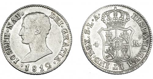 3297   -  JOSÉ NAPOLÉON I. 4 reales. 1812. Sevilla. LA. VI-20. MBC-/MBC.