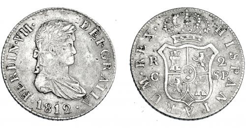 3305   -  FERNANDO VII. 2 reales. 1812. Cataluña. SF. VI-619. MBC/MBC-. 