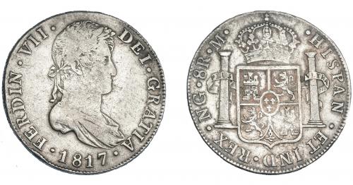 3309 - FERNANDO VII. 8 reales. 1817. Guatemala. M. VI-1029. Golpecito en gráfila. MBC-/MBC+.