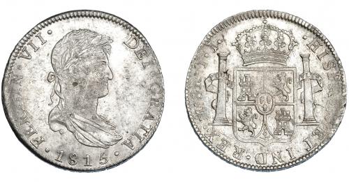 3318   -  FERNANDO VII. 8 reales. 1815. México. JJ. VI-1095. Vanos y hojita. R.B.O. MBC+.