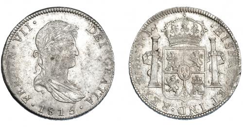 3318 - FERNANDO VII. 8 reales. 1815. México. JJ. VI-1095. Vanos y hojita. R.B.O. MBC+.